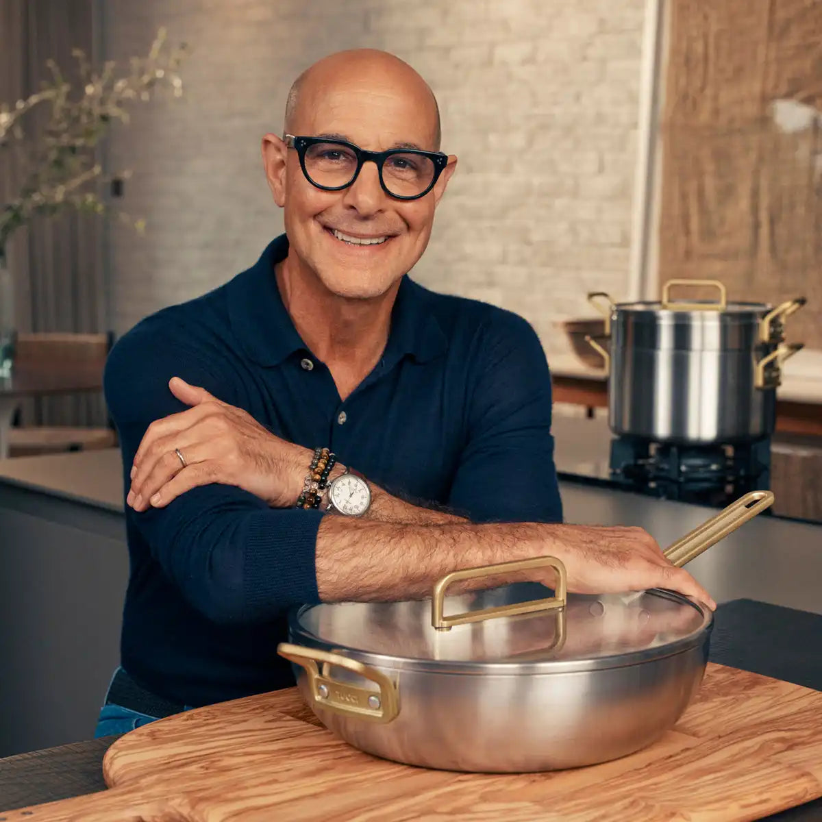 Stanley Tucci™ Uncoated Stainless Steel 6.5-Quart Stanley Pan with Lid