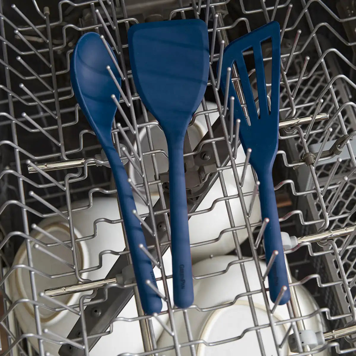 Platinum Silicone Solid Spoon | Navy