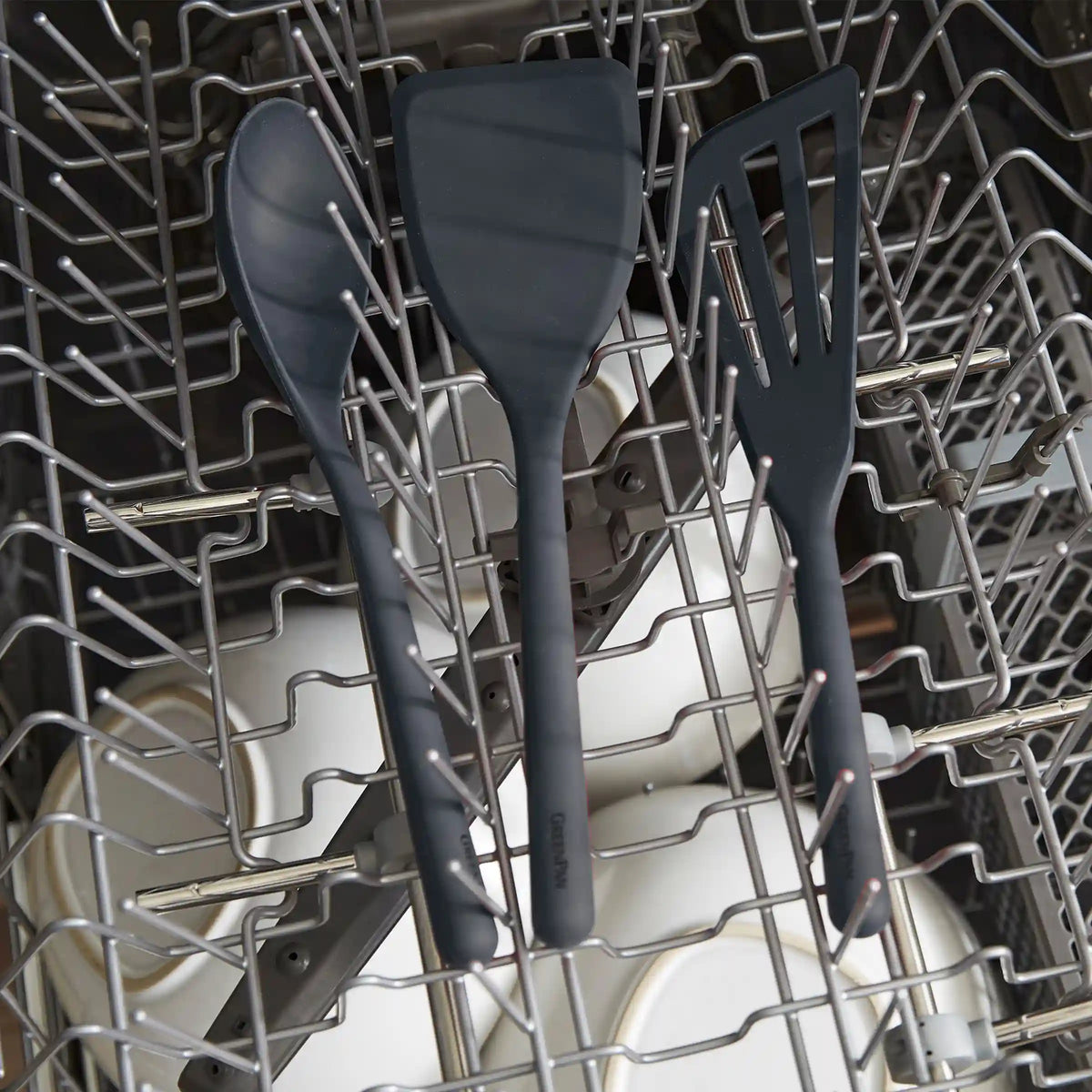 Platinum Silicone 7-Piece Utensil and Crock Set | Gray