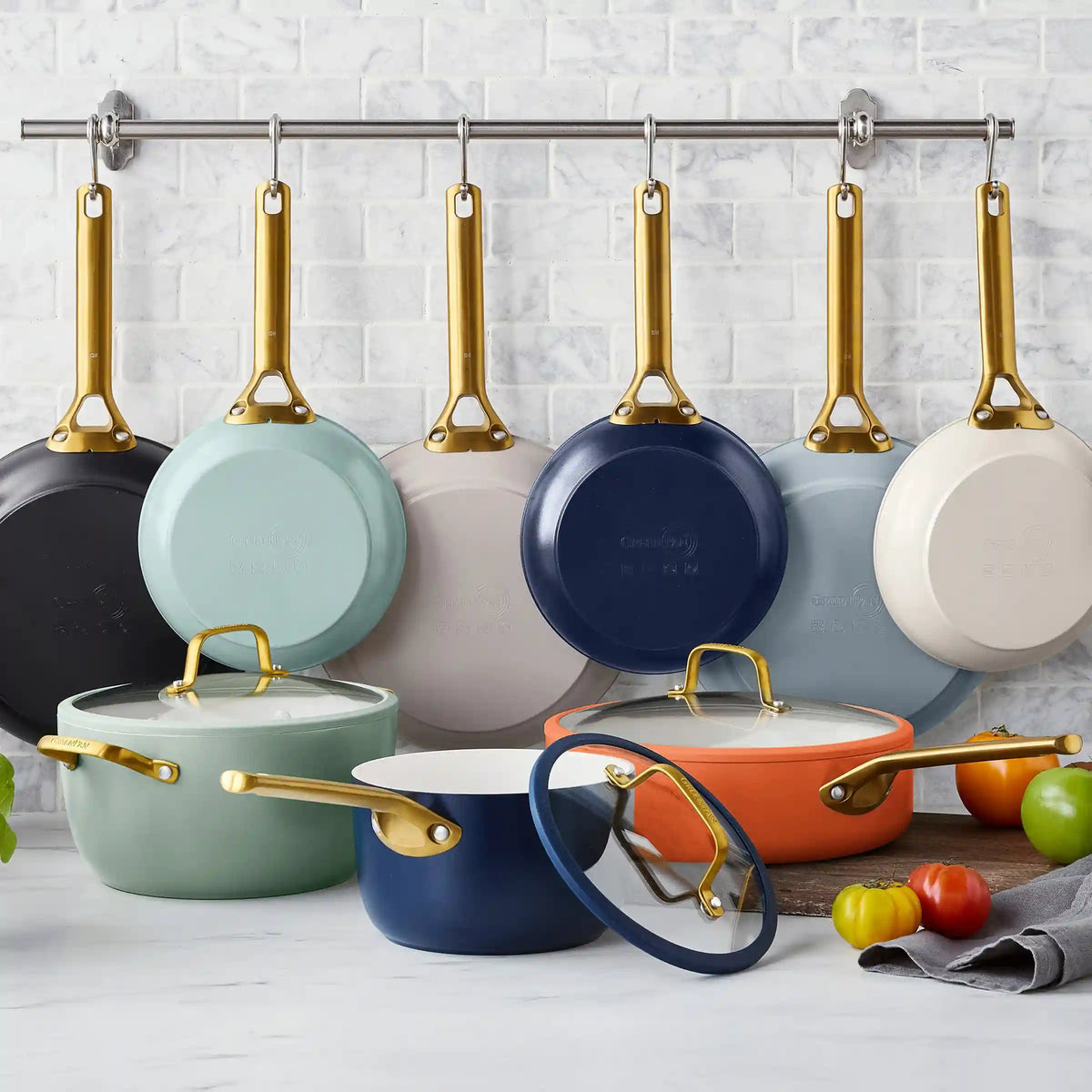 Reserve Pro Ceramic Nonstick 10-Piece Cookware Set | Harvest
