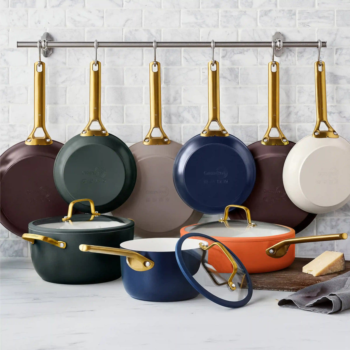 Reserve Pro Ceramic Nonstick 10-Piece Cookware Set | Latte
