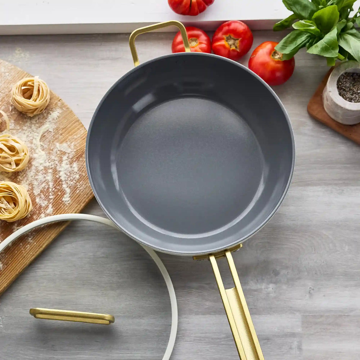 Stanley Tucci™ Ceramic Nonstick 4.5-Quart Stanley Pan Jr. | Carrara White