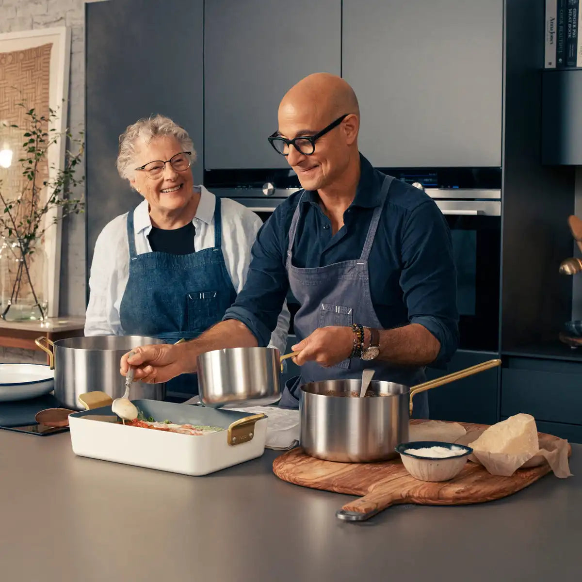 Stanley Tucci™ Mixed Material Stainless Steel 11-Piece Cookware Set
