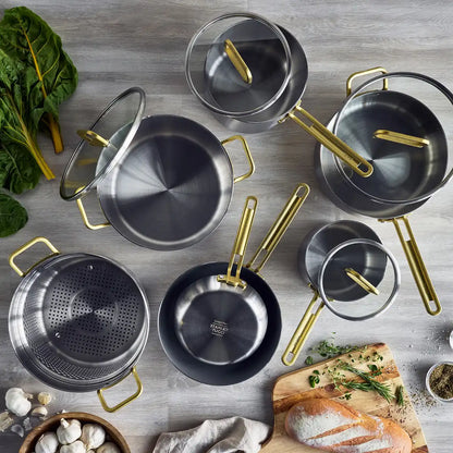 Stanley Tucci™ Mixed Material Stainless Steel 11-Piece Cookware Set