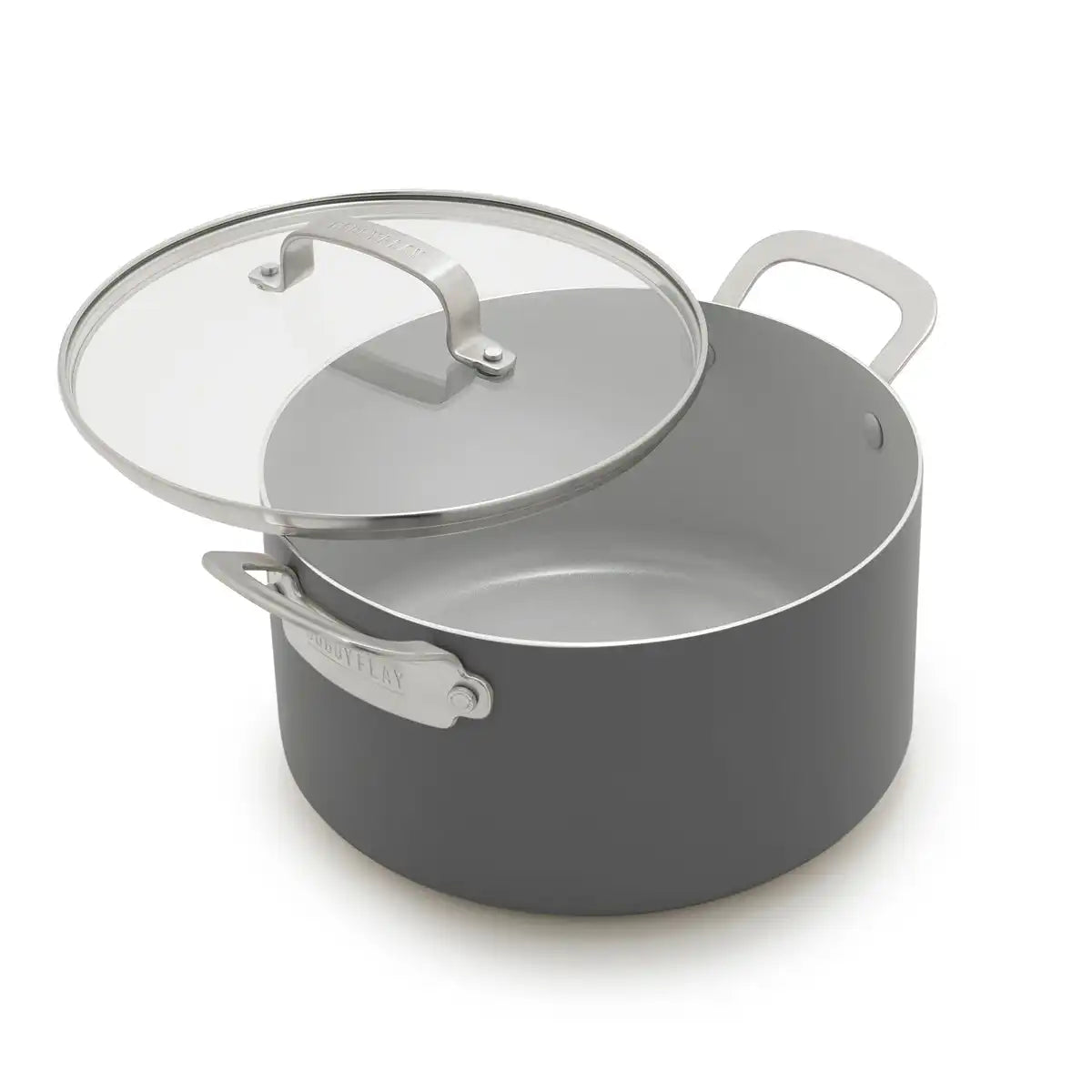 Bobby Flay by GreenPan Professional Ceramic Nonstick 6-Quart Stockpot with Lid | Graphite