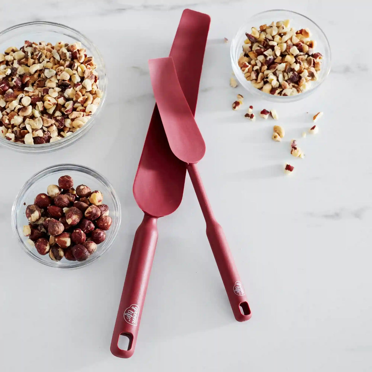 GreenLife Easy Reach Silicone Spatula, 2-Piece Set | Red