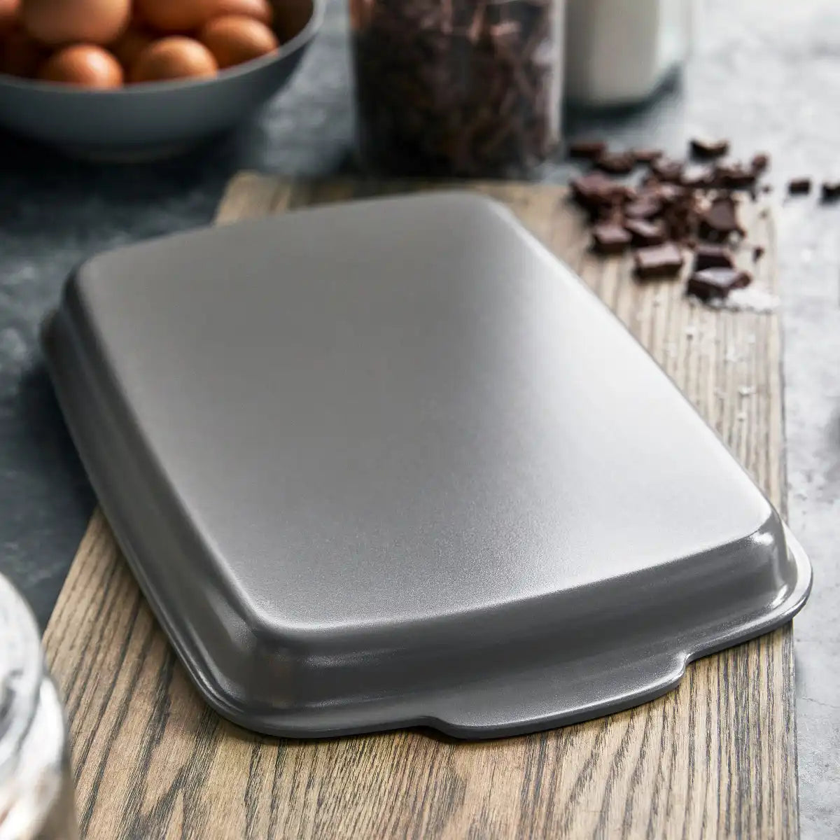 Premiere Ovenware Ceramic Nonstick 2-Piece 13" x 9"  Quarter Sheet Pan Set | Gray