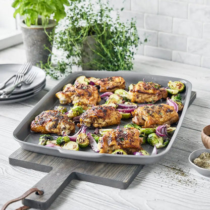 Premiere Ovenware Ceramic Nonstick 18" x 13" Half Sheet Pan Set | Gray