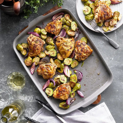 Premiere Ovenware Ceramic Nonstick 18" x 13" Half Sheet Pan Set | Gray