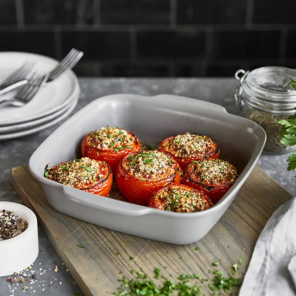 Premiere Ovenware Ceramic Nonstick 8" x 8" Square Baker | Gray