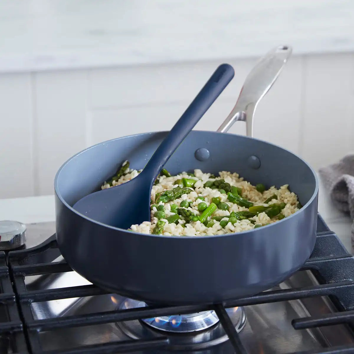 Platinum Silicone Solid Spoon | Navy