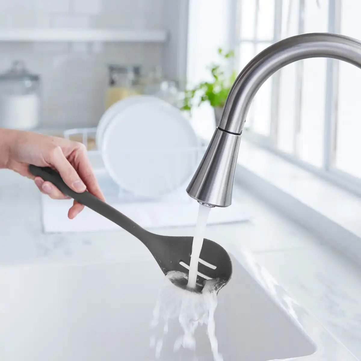 Platinum Silicone Slotted Spoon | Gray