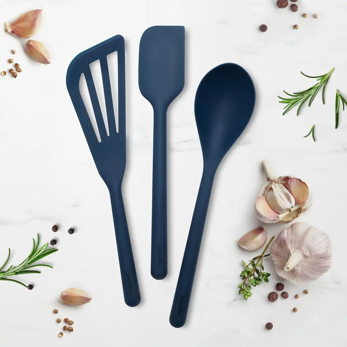 Platinum Silicone Tools 3-Piece Utensil Set | Navy