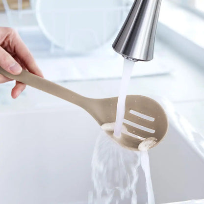 Platinum Silicone Slotted Spoon | Taupe