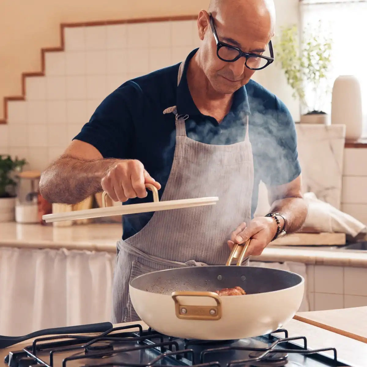 Stanley Tucci™ Ceramic Nonstick 4.5-Quart Stanley Pan Jr. | Carrara White