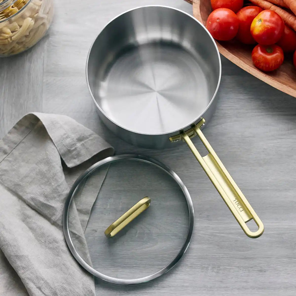 Stanley Tucci™ Uncoated Stainless Steel 4-Quart Saucepan with Lid