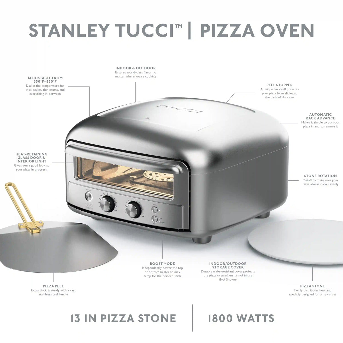 Stanley Tucci™ Indoor and Outdoor Pizza Oven | Stainless Steel