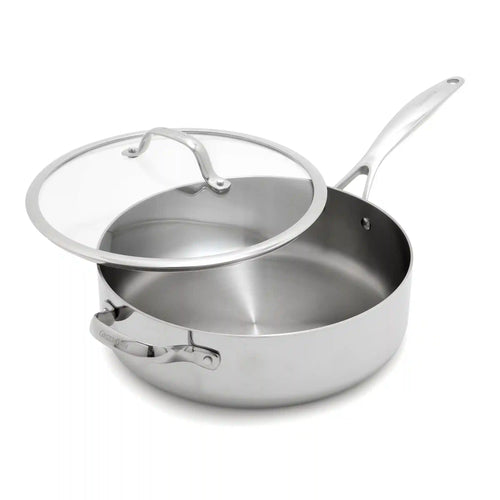 Valencia Pro Stainless Steel Uncoated 5-Quart Sauté Pan with Lid