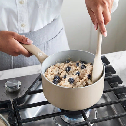 Dover Ceramic Nonstick 2.25-Quart Saucepan with Lid | Taupe