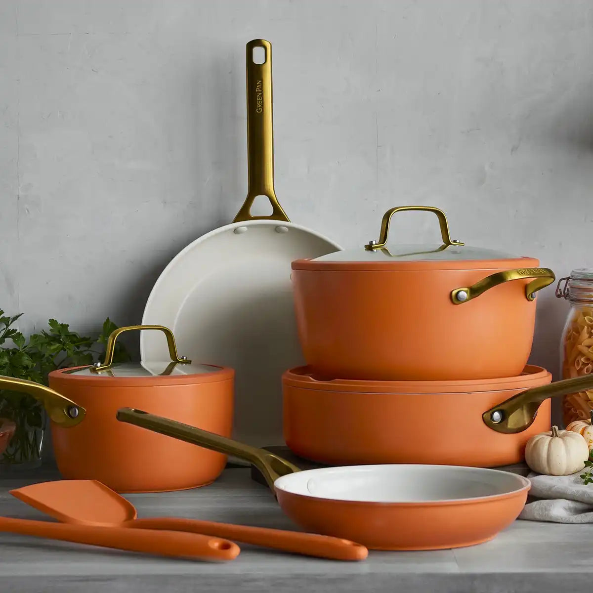 Reserve Pro Ceramic Nonstick 10-Piece Cookware Set | Harvest
