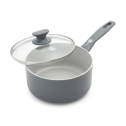 Dover Ceramic Nonstick 2.25-Quart Saucepan with Lid | Gray