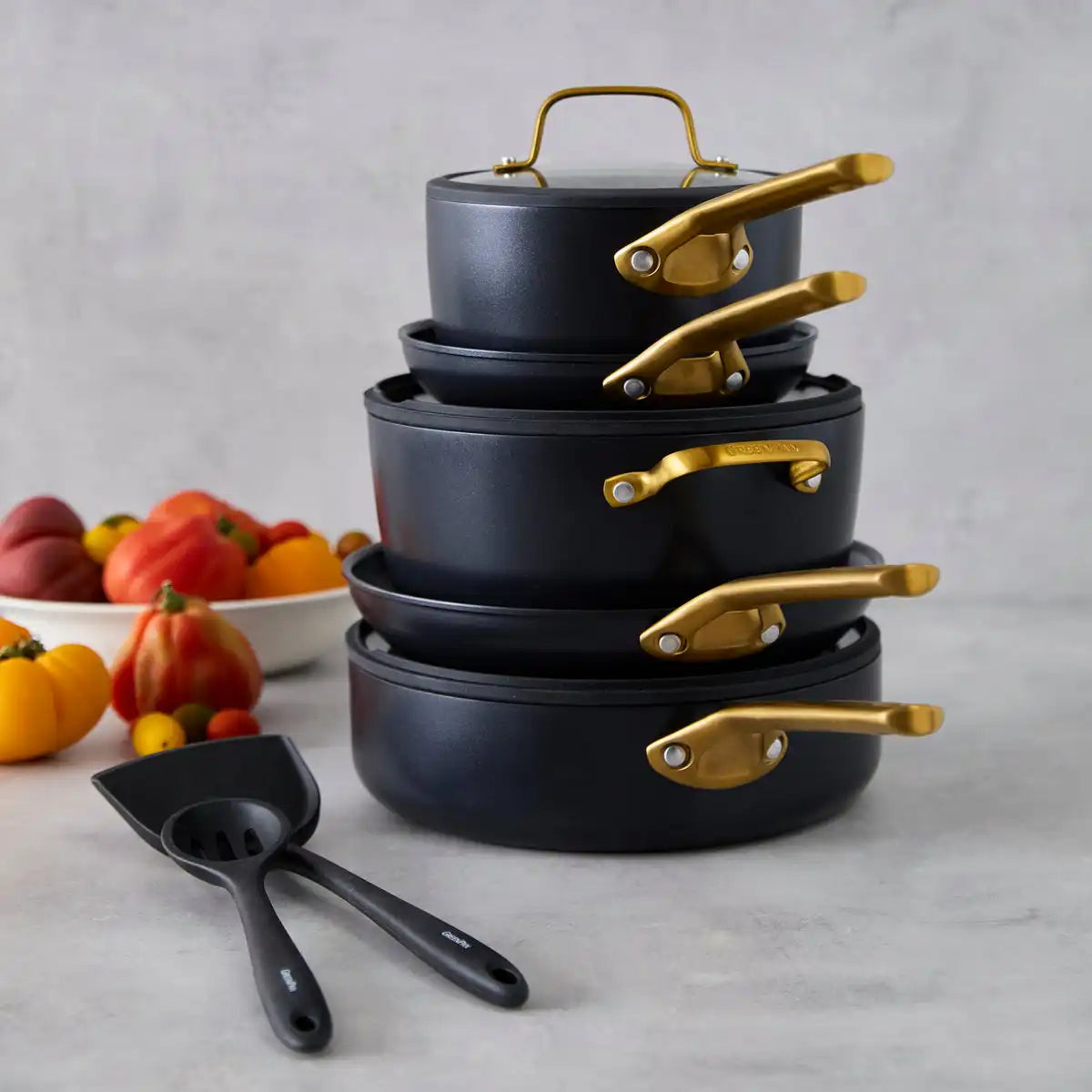 Reserve Pro Ceramic Nonstick 10-Piece Cookware Set | Black