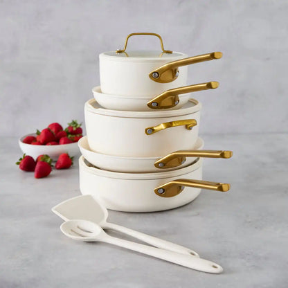 Reserve Pro Ceramic Nonstick 11-Piece Cookware Set | Cream