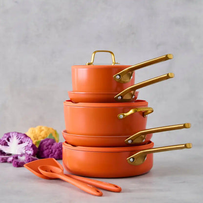 Reserve Pro Ceramic Nonstick 10-Piece Cookware Set | Harvest