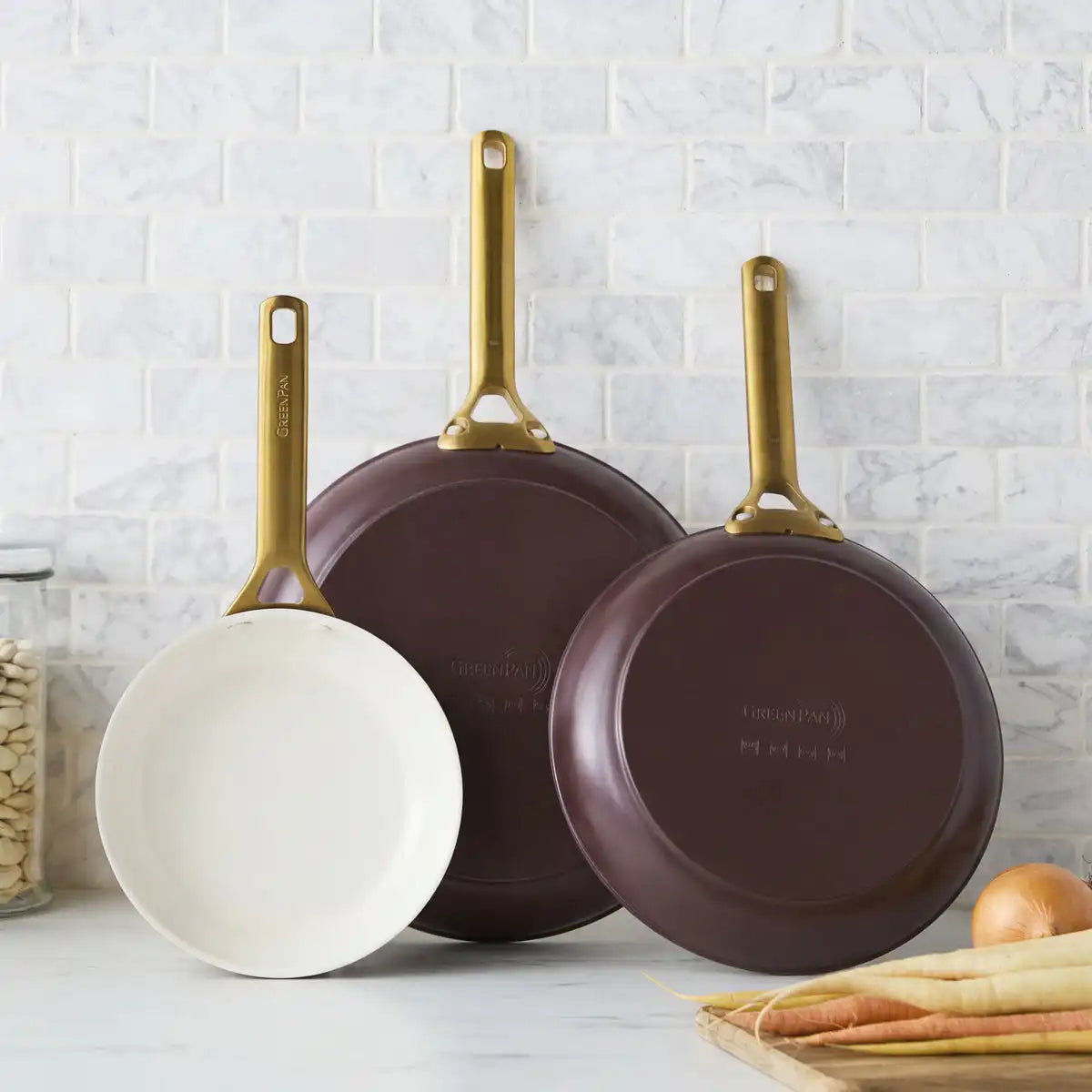 Reserve Pro Ceramic Nonstick 8", 10" and 12" Frypan Set | Bordeaux