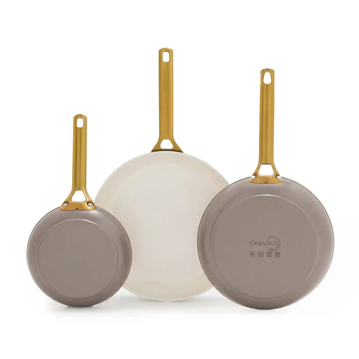 Reserve Pro Ceramic Nonstick 8", 10" and 12" Frypan Set | Latte