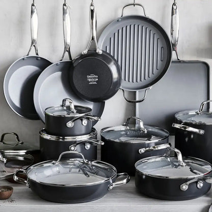 Valencia Pro Ceramic Nonstick 19-Piece Cookware Set | Gray