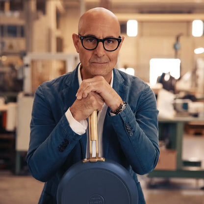 Stanley Tucci™ Ceramic Nonstick 12" Frypan with Lid | Marino Blue