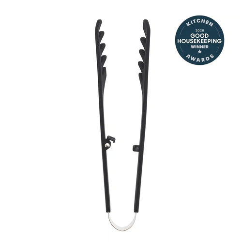 Premiere Silicone Locking Pasta Tongs | Black