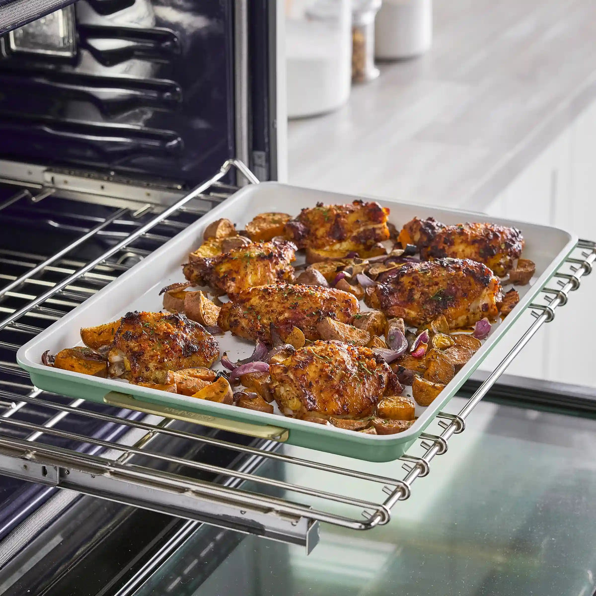 Reserve Bakeware 2-Piece 13" x 18" Half Sheet Pan Set | Sage