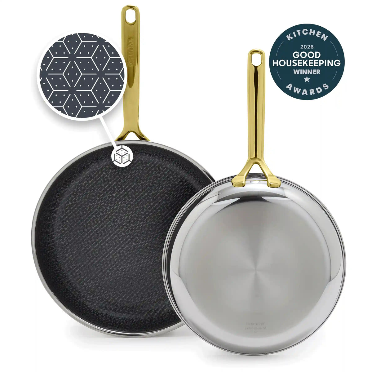 Spectra Gold Thermobond Hybrid Ceramic Nonstick 10" and 12" Frypan Set