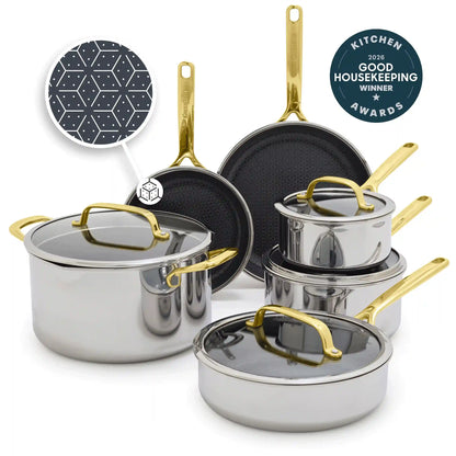 Spectra Gold Thermobond Hybrid Ceramic Nonstick 10-Piece Cookware Set