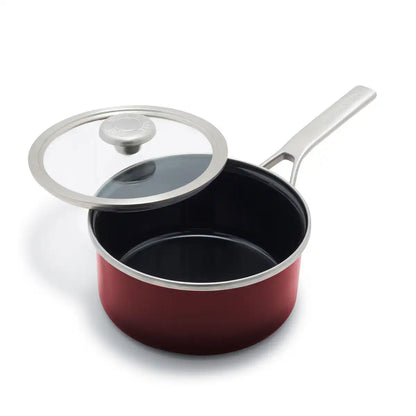 Merten & Storck Steel Core Enameled 2-Quart Saucepan with Lid | Chocolate Truffle