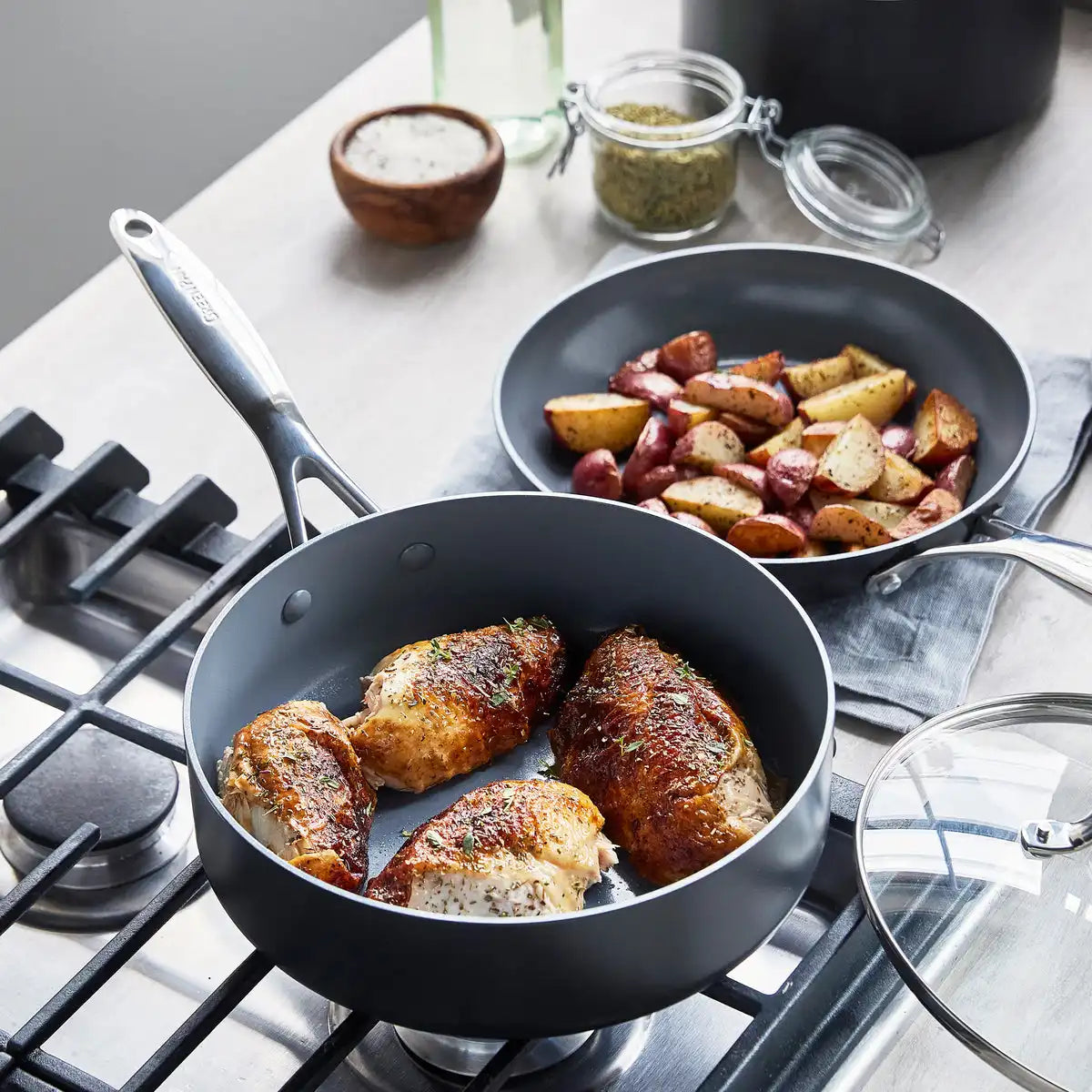 Valencia Pro Ceramic Nonstick 19-Piece Cookware Set | Gray