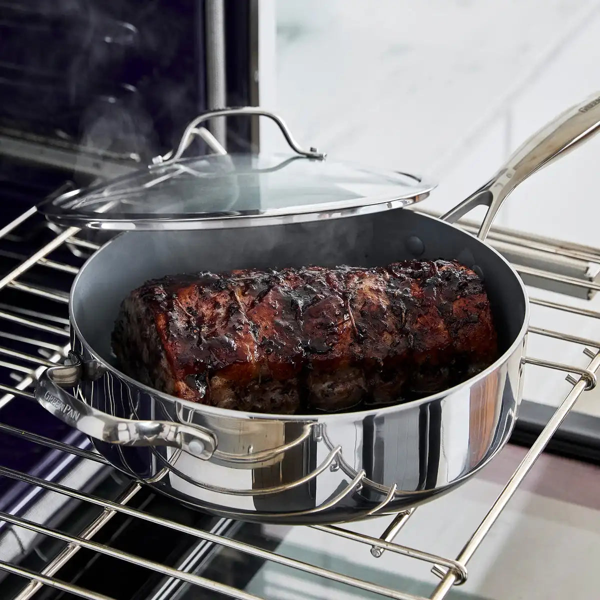 Valencia Pro Stainless Steel 5-Quart Sauté Pan with Lid