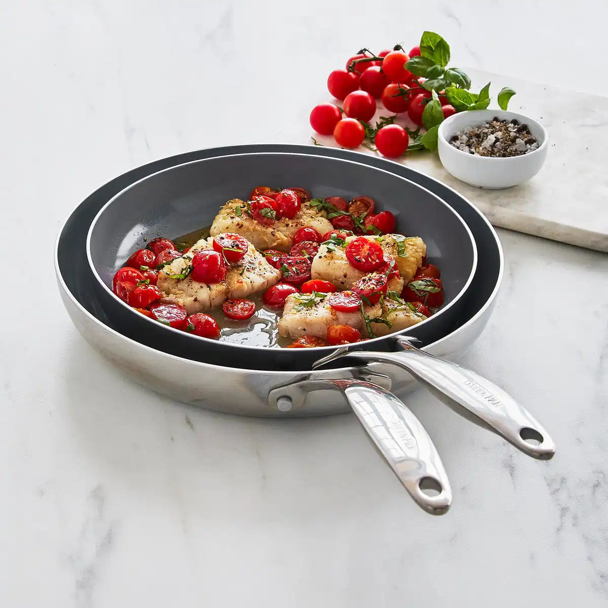 Valencia Pro Stainless Steel 8" and 10" Frypan Set