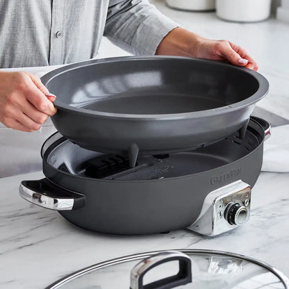 Elite 5.5-Quart Oval Electric Skillet | Graphite