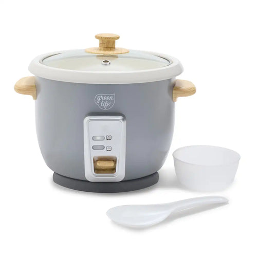 GreenLife 6-Cup Rice Cooker | Quartz Gray