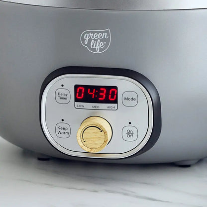 GreenLife Healthy 6-Quart Slow Cooker | Quartz Gray