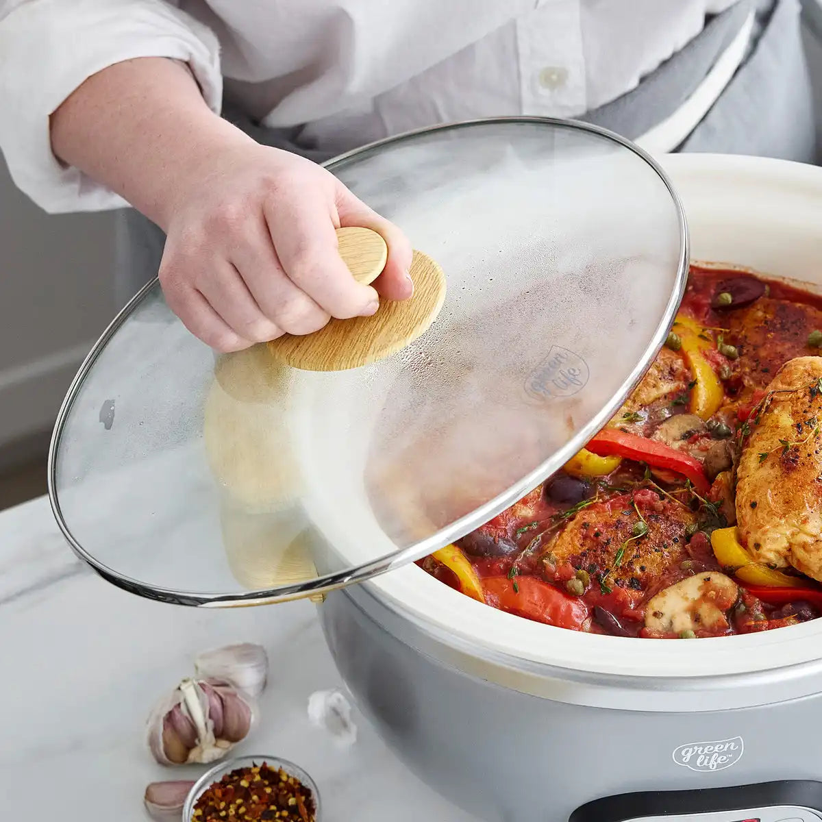 GreenLife Healthy 6-Quart Slow Cooker | Quartz Gray