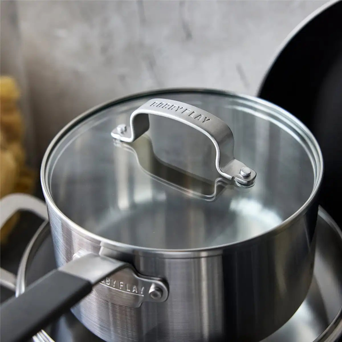 Bobby Flay by GreenPan Stainless Steel Uncoated & PFAS-Free Nonstick 12-Piece Cookware Set