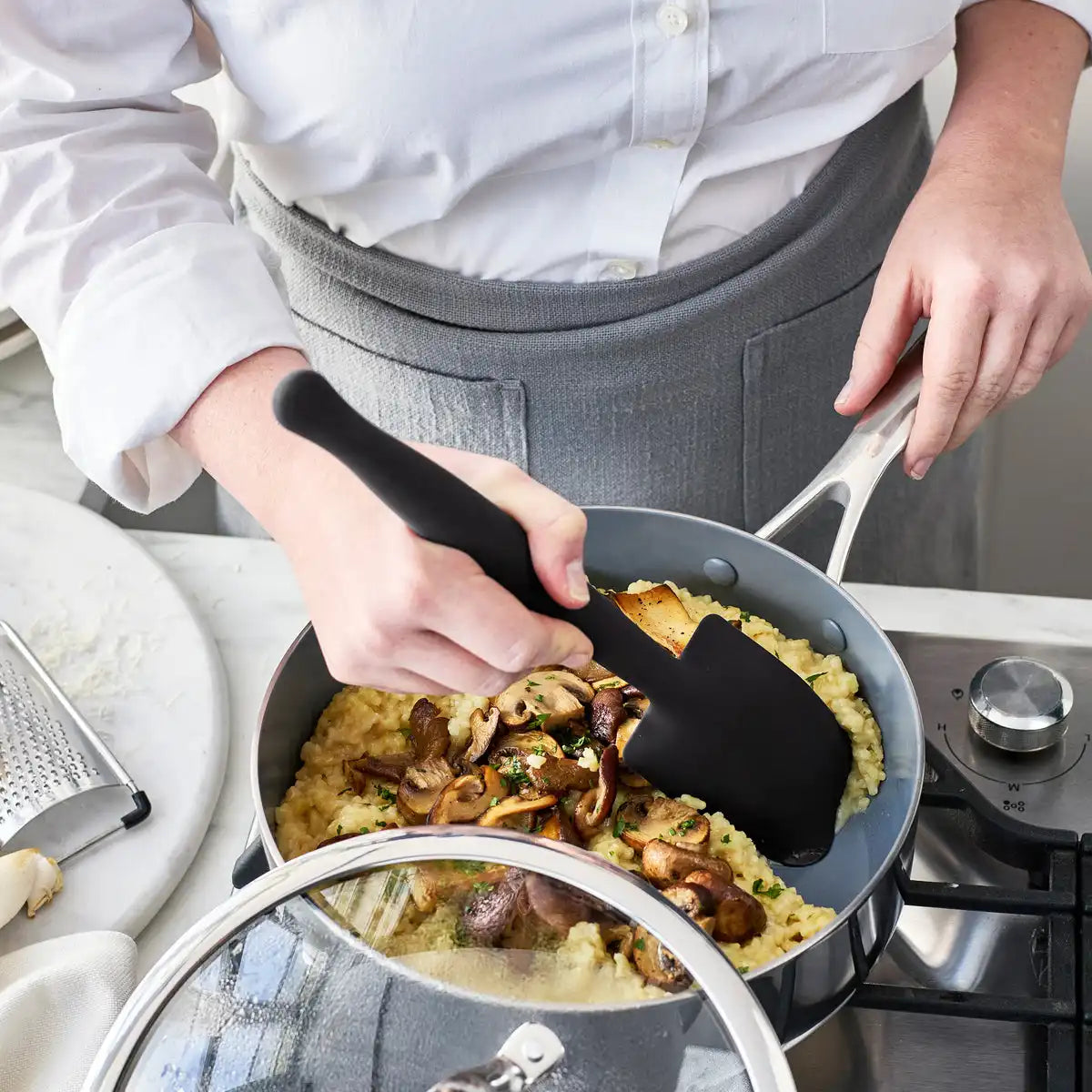 Premiere Silicone Deep Sauté Spoon | Black