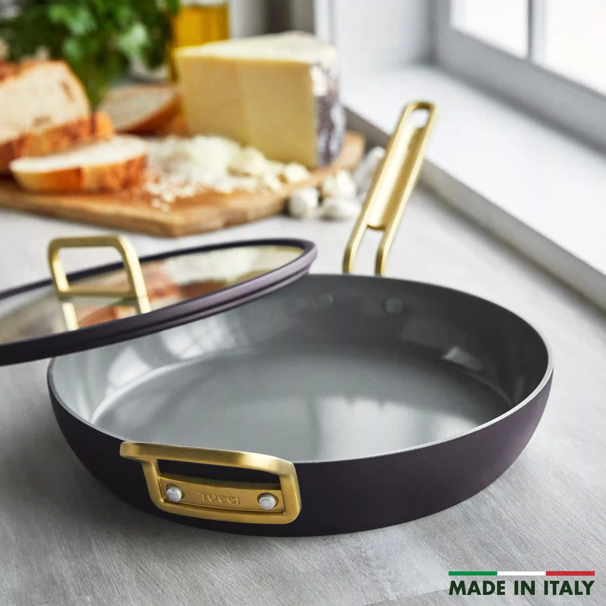 Stanley Tucci™ Ceramic Nonstick 12" Frypan with Lid | Calabrian Fig
