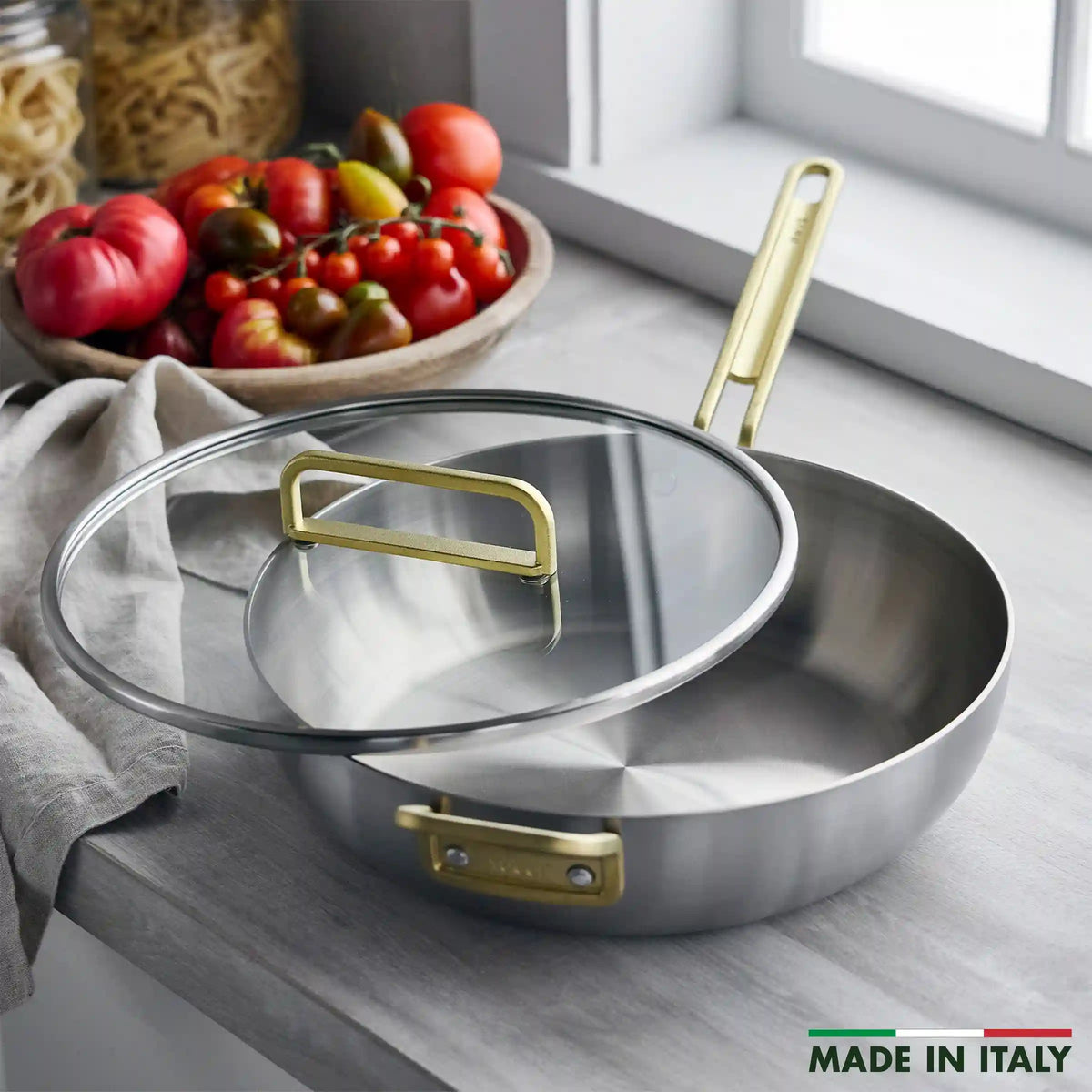 Stanley Tucci™ Uncoated Stainless Steel 6.5-Quart Stanley Pan with Lid