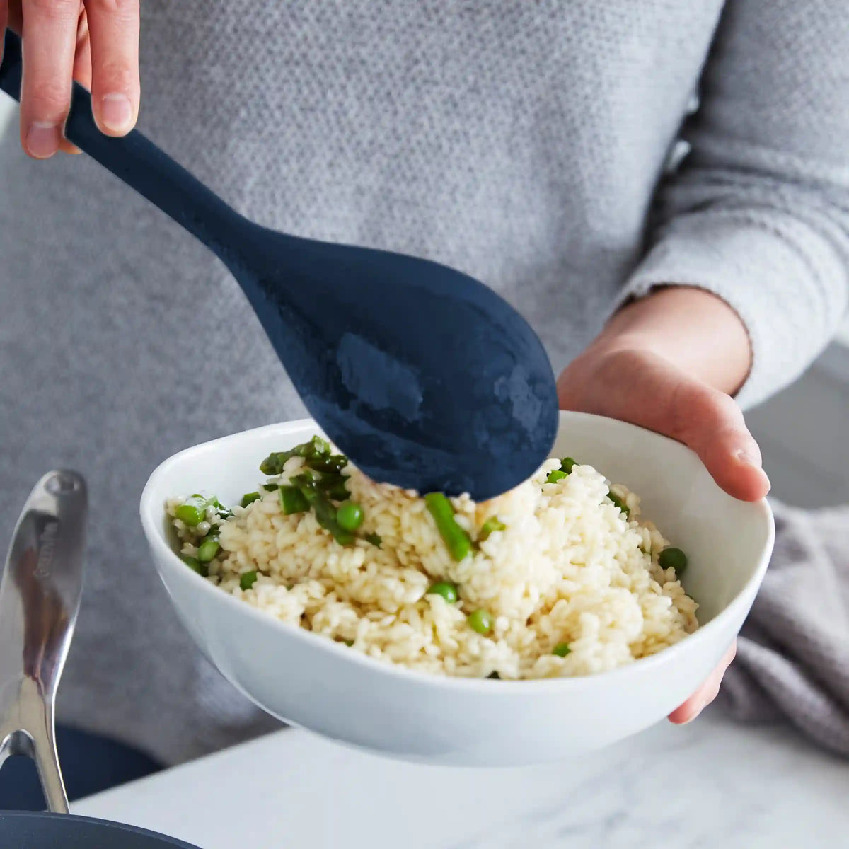 Platinum Silicone 7-Piece Utensil and Crock Set | Navy