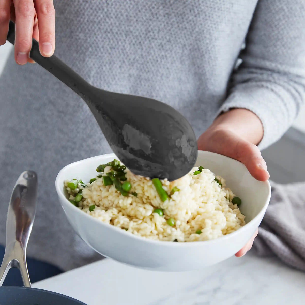Platinum Silicone 7-Piece Utensil and Crock Set | Gray